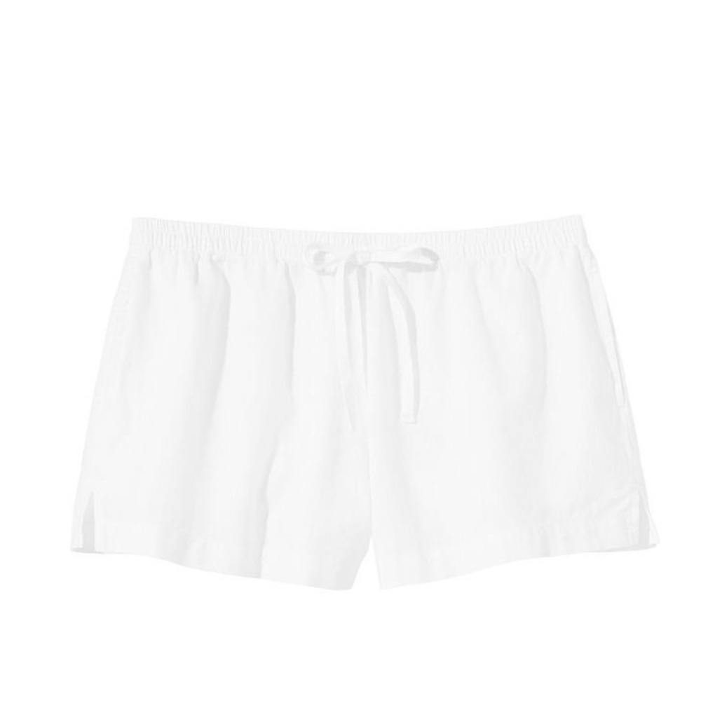 NWT Victoria’s Secret Drawstring Waist Linen Cover-up Shorts in White - Picture 13 of 13